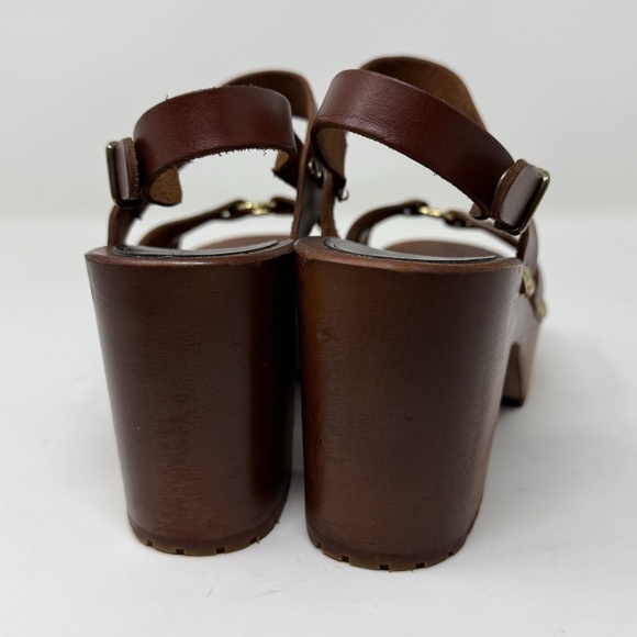 Swedish Hasbeens Leather Slingback Platform Clog Sandals 37 - Picture 10 of 16